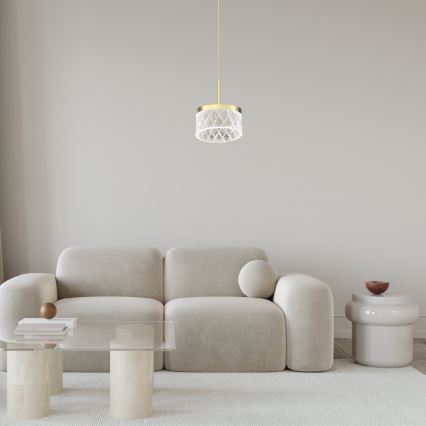 LED Żyrandol na lince ELEGANCE LED/9W/230V śr. 15 cm złoty