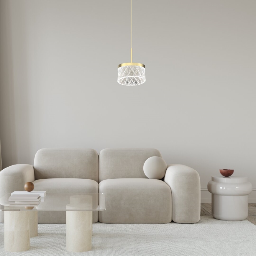 LED Żyrandol na lince ELEGANCE LED/9W/230V śr. 15 cm złoty