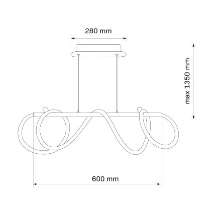 LED Żyrandol na lince EMMA LED/38W/230V złoty