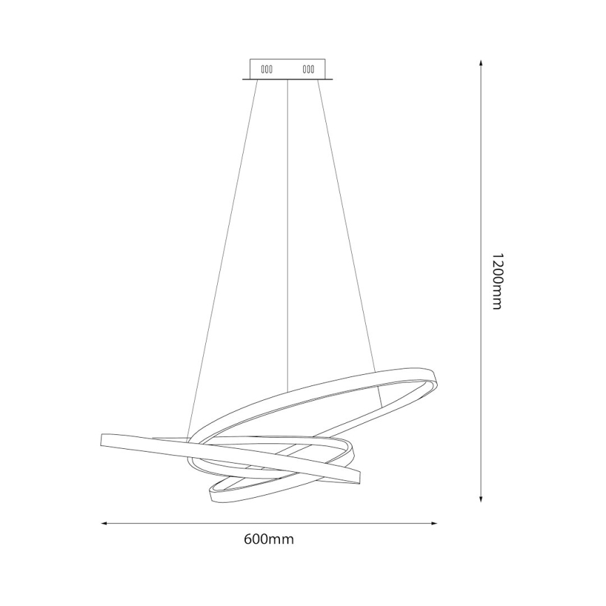 LED Żyrandol na lince EMPOLI LED/55W/230V czarny