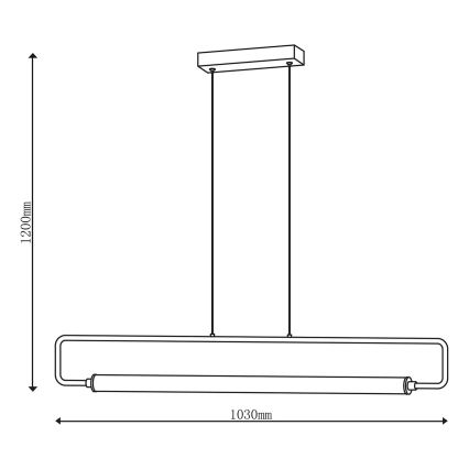LED Żyrandol na lince FELICJA LED/30W/230V 4000K czarny