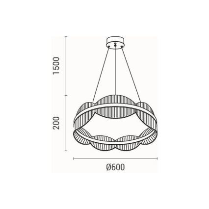 LED Żyrandol na lince FIRENZE LED/60W/230V 3000K śr. 60 cm