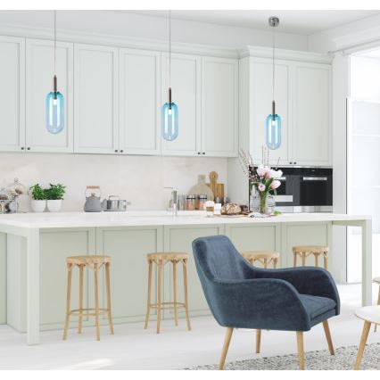 LED Żyrandol na lince FIUGGI LED/6W/230V niebieski