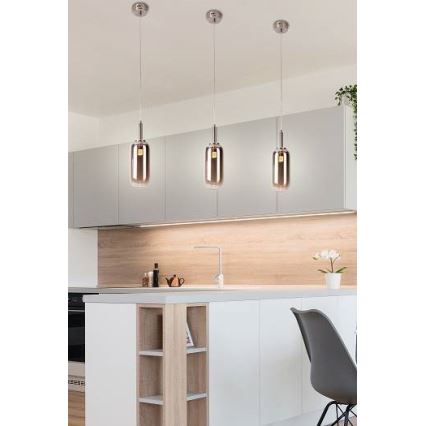 LED Żyrandol na lince FIUGGI LED/6W/230V szary
