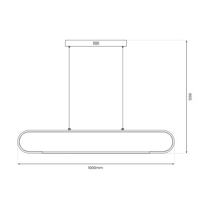 LED Żyrandol na lince FRAME LED/42W/230V czarny