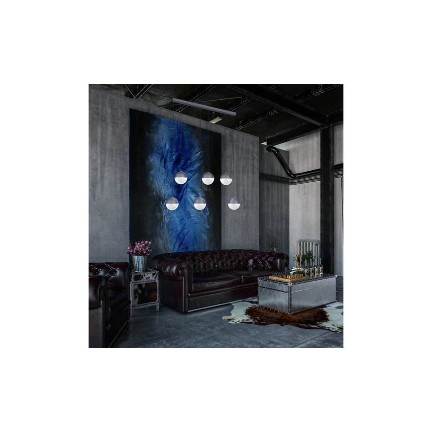 LED Żyrandol na lince FURNI 6xLED/5W/230V