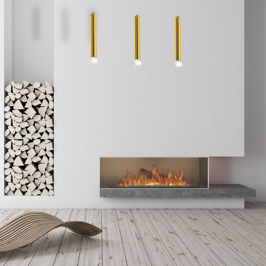 LED Żyrandol na lince GOLDIE 3xLED/15W/230V złoty