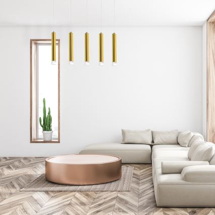 LED Żyrandol na lince GOLDIE 5xLED/25W/230V złoty