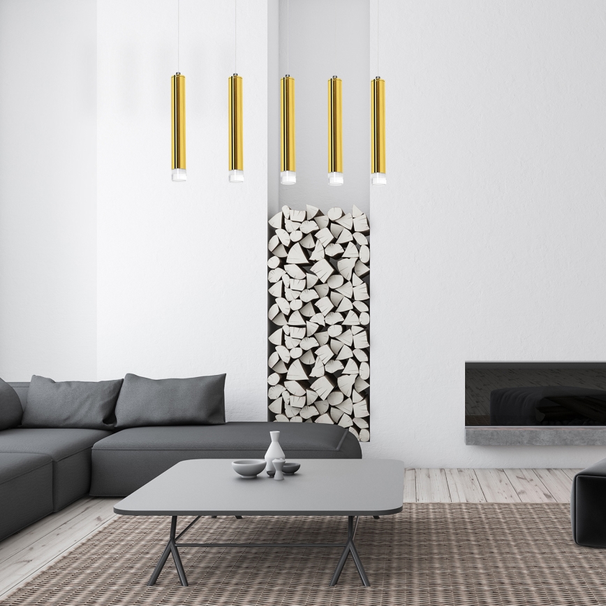 LED Żyrandol na lince GOLDIE 5xLED/25W/230V złoty