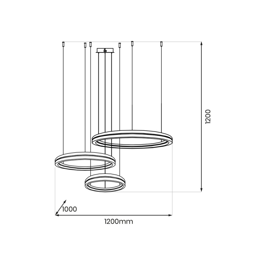 LED Żyrandol na lince GRAVITY LED/108W/230V czarny