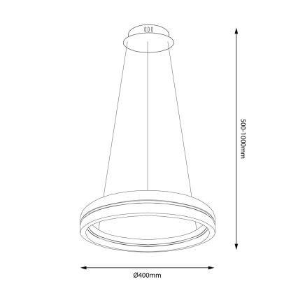 LED Żyrandol na lince GRAVITY LED/36W/230V czarny