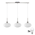 LED żyrandol na lince HARMA 3xE27/60W/230V matowy chrom/biały
