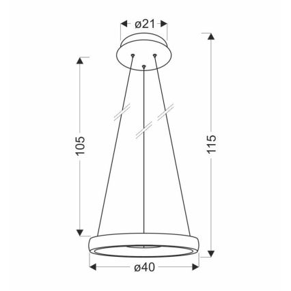 LED Żyrandol na lince HASHIM LED/22W/230V śr. 40 cm miedziany