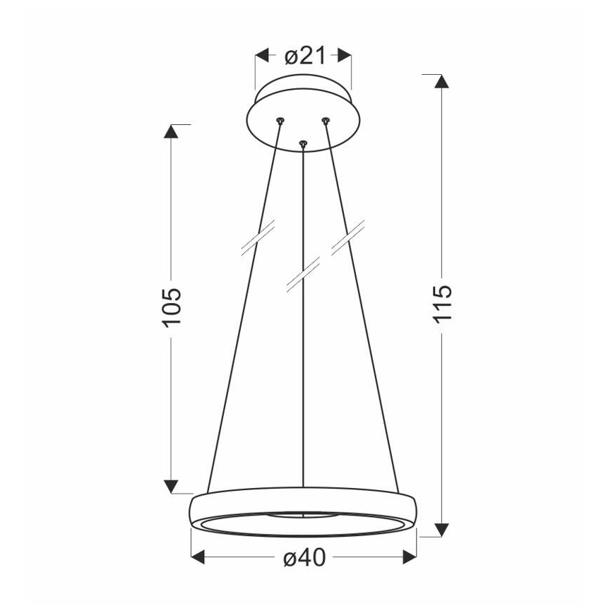 LED Żyrandol na lince HASHIM LED/22W/230V śr. 40 cm miedziany