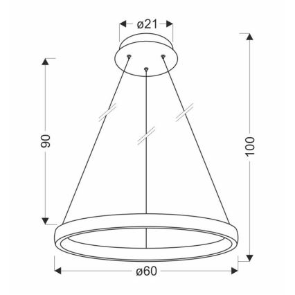 LED Żyrandol na lince HASHIM LED/34W/230V śr. 60 cm miedziany
