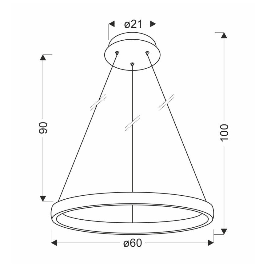 LED Żyrandol na lince HASHIM LED/34W/230V śr. 60 cm miedziany