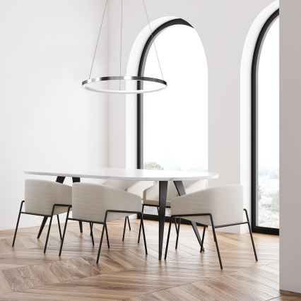 LED Żyrandol na lince HOOP LED/27W/230V śr. 50 cm 4000K chrom błyszczący