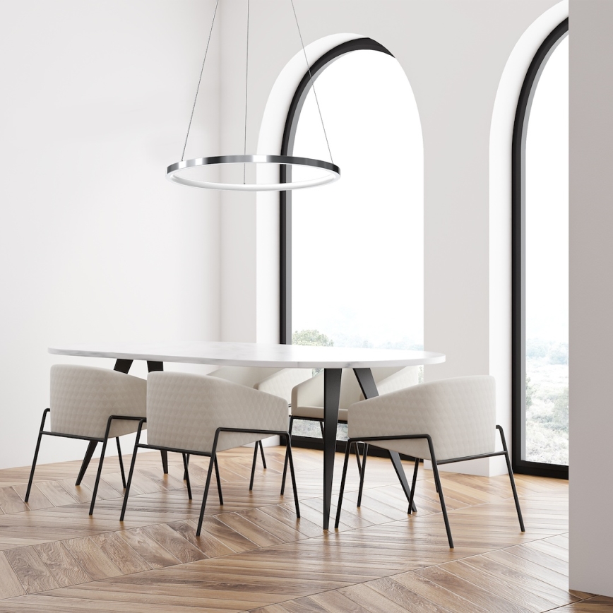 LED Żyrandol na lince HOOP LED/27W/230V śr. 50 cm 4000K chrom błyszczący