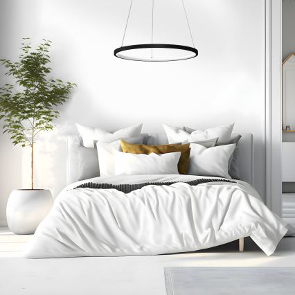 LED Żyrandol na lince HOOP LED/27W/230V śr. 50 cm 4000K czarny