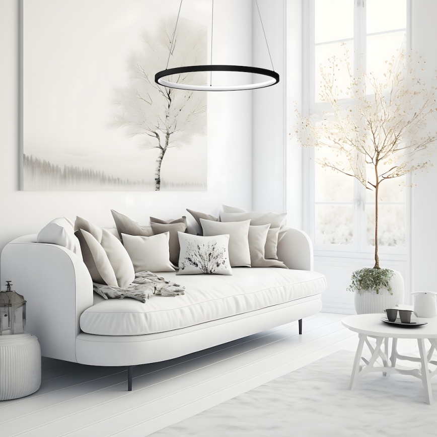 LED Żyrandol na lince HOOP LED/27W/230V śr. 50 cm 4000K czarny