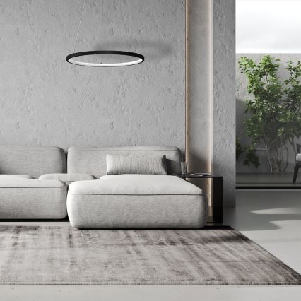 LED Żyrandol na lince HOOP LED/27W/230V śr. 50 cm 4000K czarny