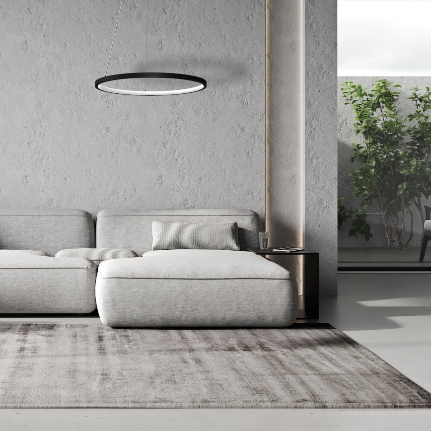 LED Żyrandol na lince HOOP LED/27W/230V śr. 50 cm 4000K czarny