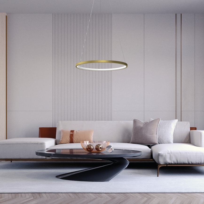 LED Żyrandol na lince HOOP LED/27W/230V śr. 50 cm 4000K złoty