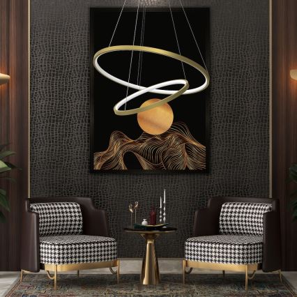 LED Żyrandol na lince HOOP LED/51W/230V śr. 60 cm 4000K złoty