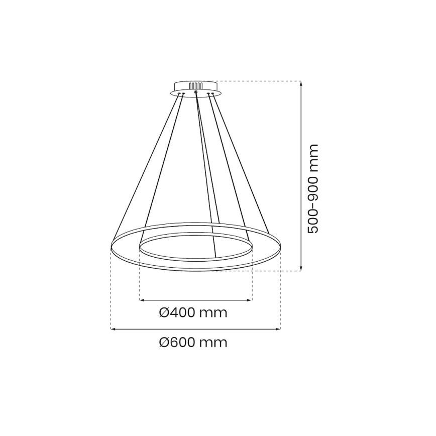 LED Żyrandol na lince HOOP LED/51W/230V śr. 60 cm 4000K złoty