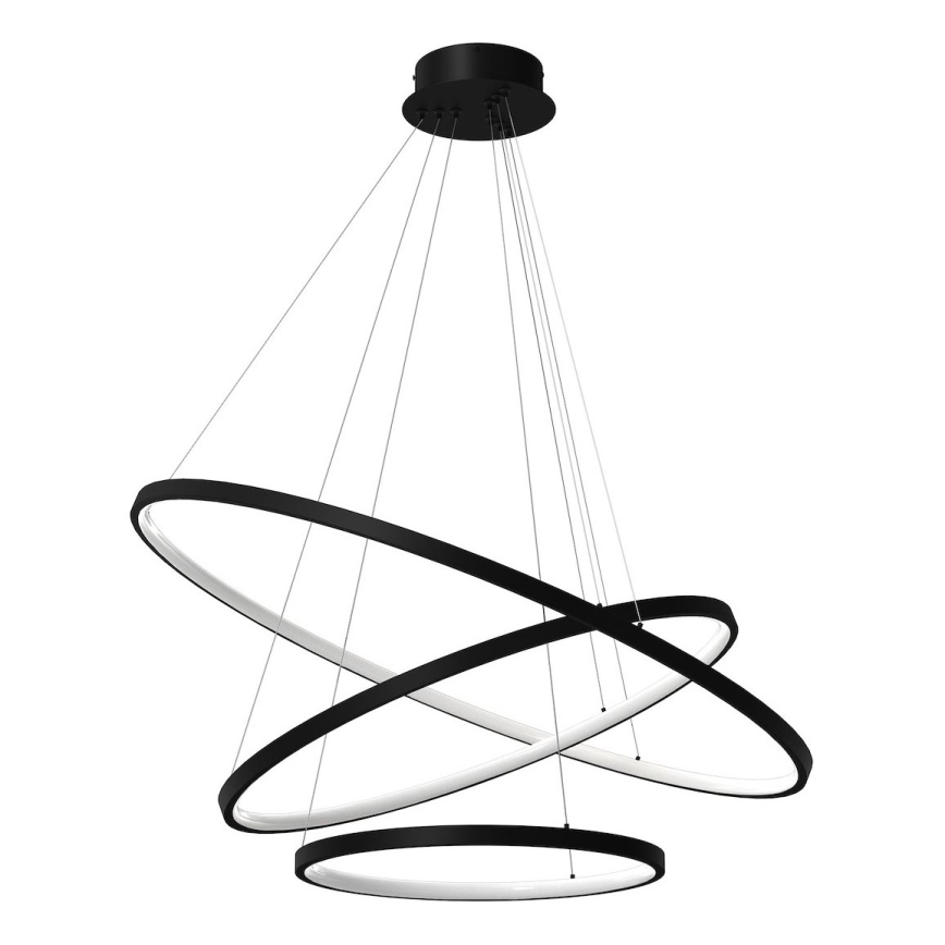 LED Żyrandol na lince HOOP LED/93W/230V śr. 60 cm 4000K czarny