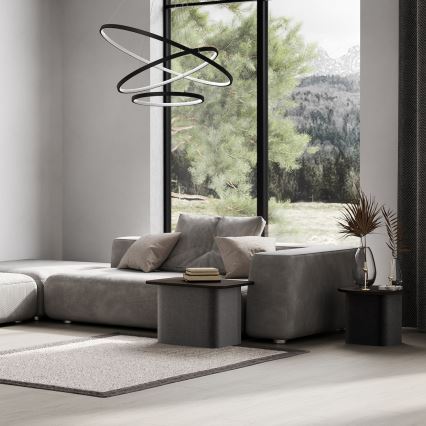 LED Żyrandol na lince HOOP LED/93W/230V śr. 60 cm 4000K czarny