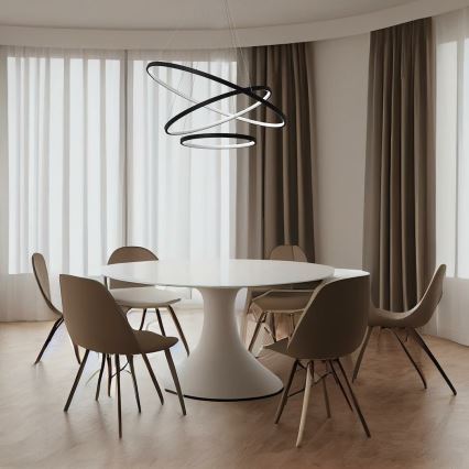 LED Żyrandol na lince HOOP LED/93W/230V śr. 60 cm 4000K czarny