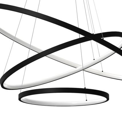 LED Żyrandol na lince HOOP LED/93W/230V śr. 60 cm 4000K czarny