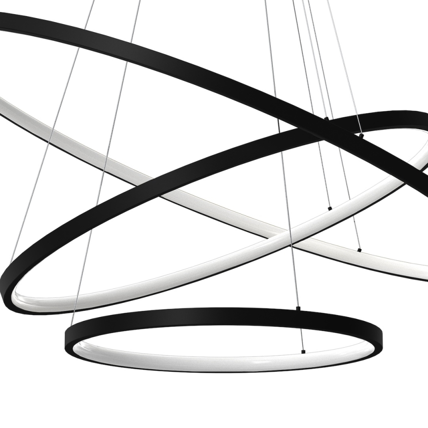 LED Żyrandol na lince HOOP LED/93W/230V śr. 60 cm 4000K czarny