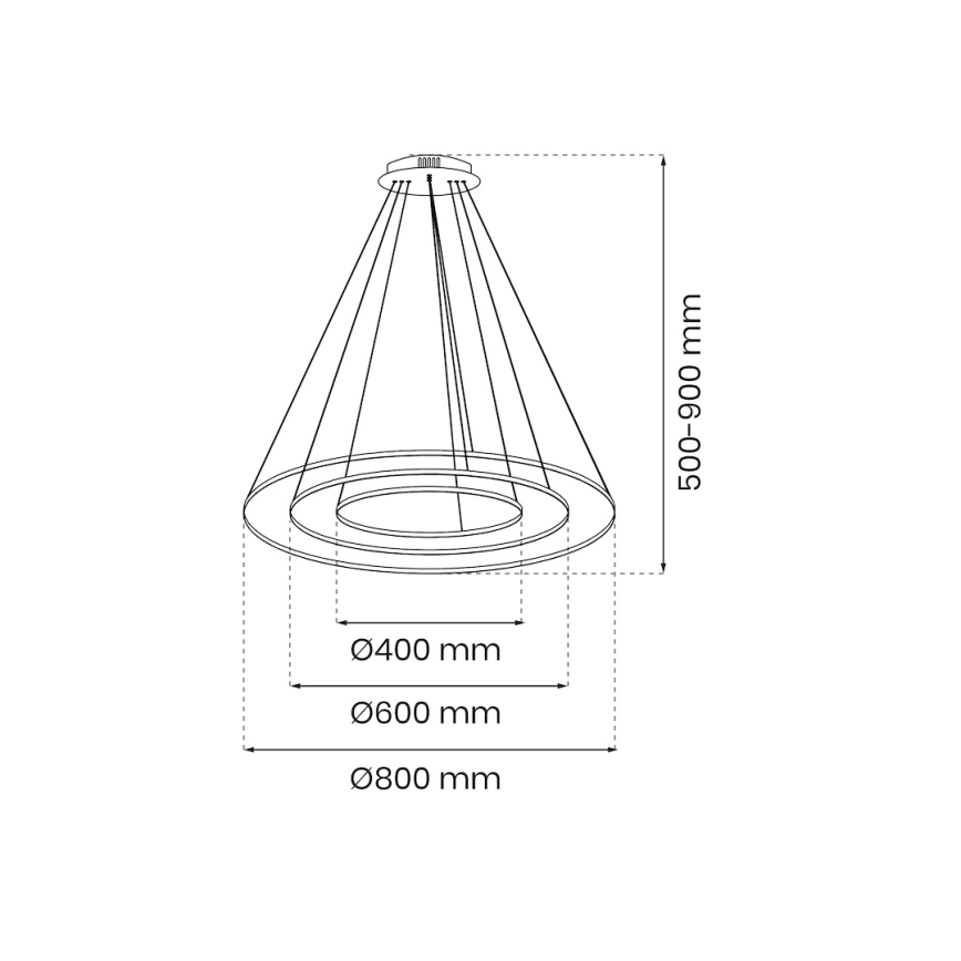 LED Żyrandol na lince HOOP LED/93W/230V śr. 60 cm 4000K czarny