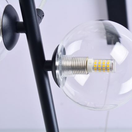 LED Żyrandol na lince HYBRID LED/15W/230V + 7xG9/6W 4000K czarny