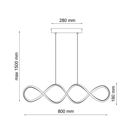 LED Żyrandol na lince INFINITO LED/34W/230V czarny