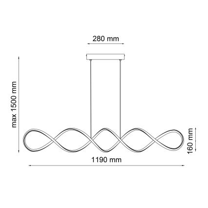 LED Żyrandol na lince INFINITO LED/43W/230V czarny