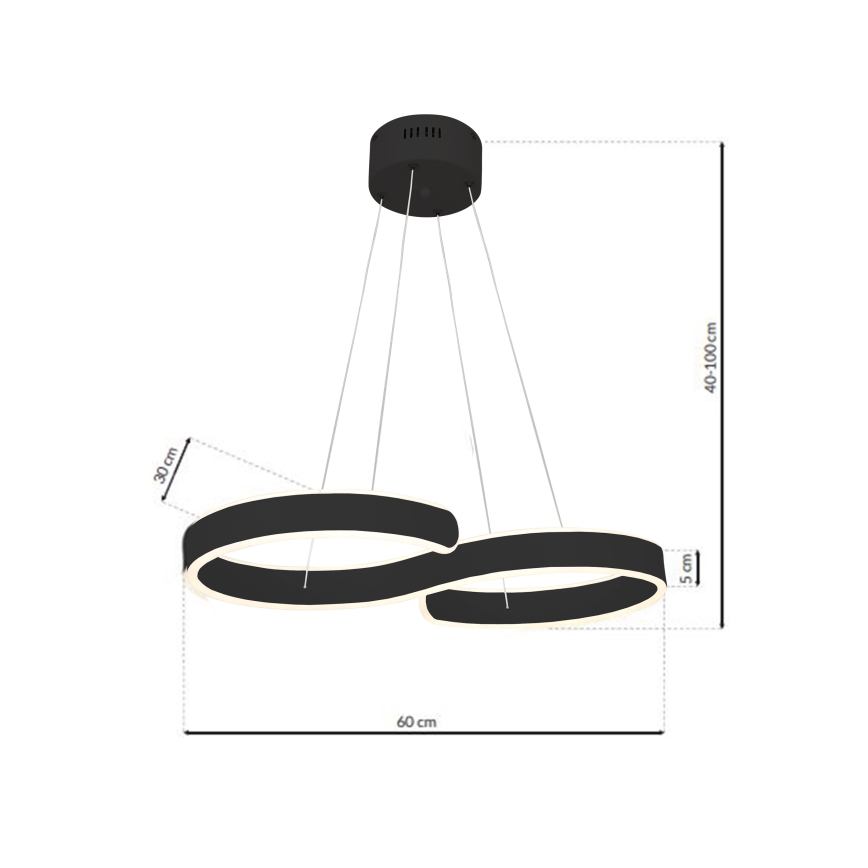 LED Żyrandol na lince INFINITY LED/50W/230V