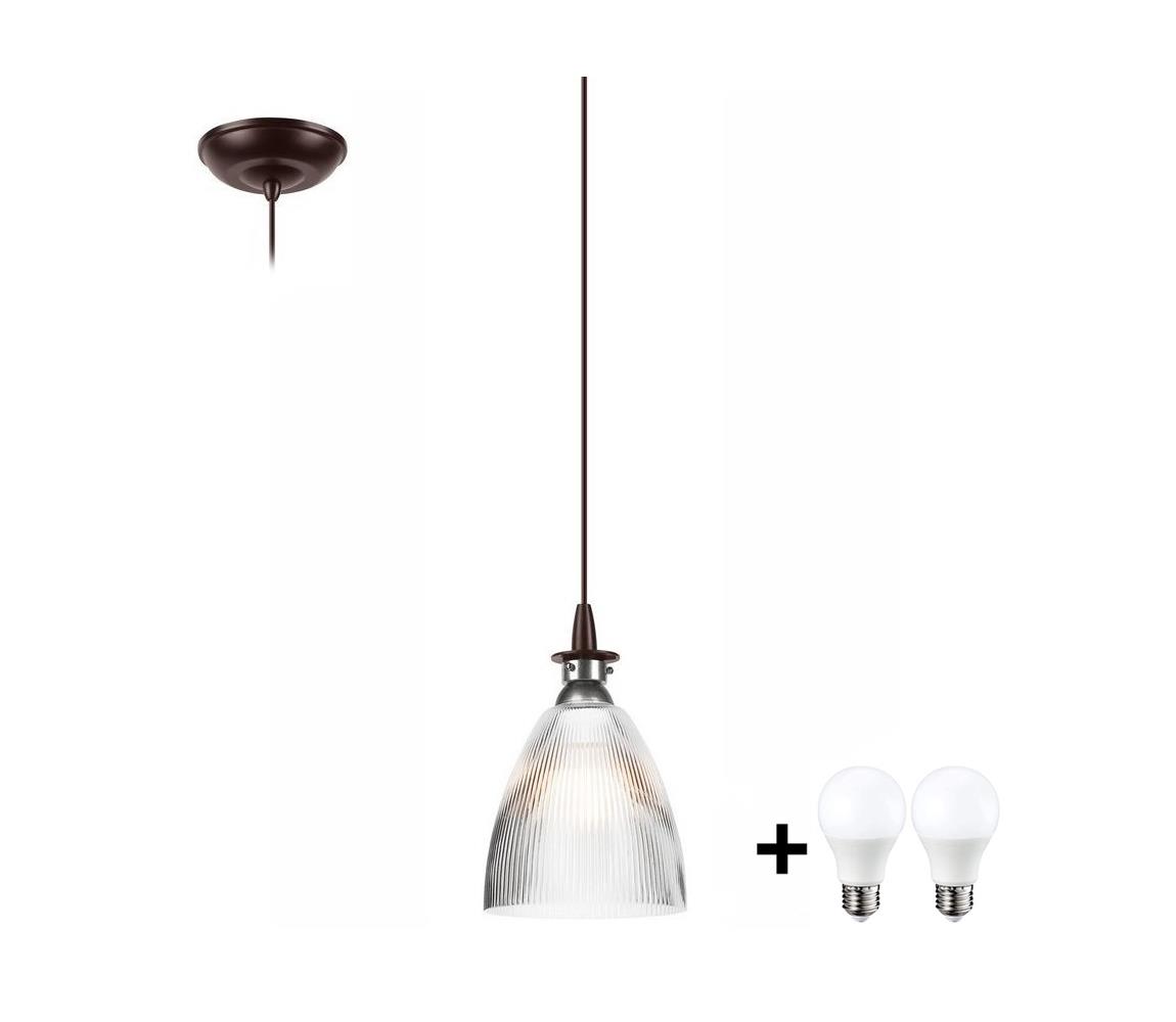 LED Żyrandol na lince JODI 1xE27/60W/230V brązowy