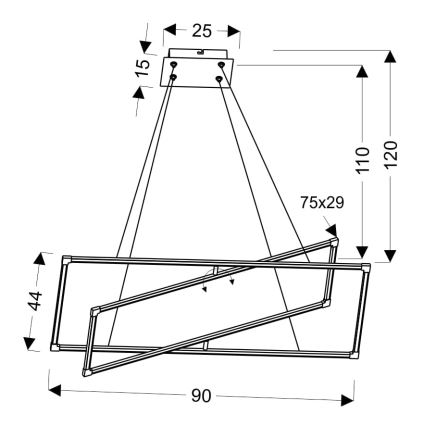 LED Żyrandol na lince KSEROS LED/45W/230V