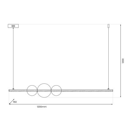 LED Żyrandol na lince KUGEL LED/30W/230V czarny