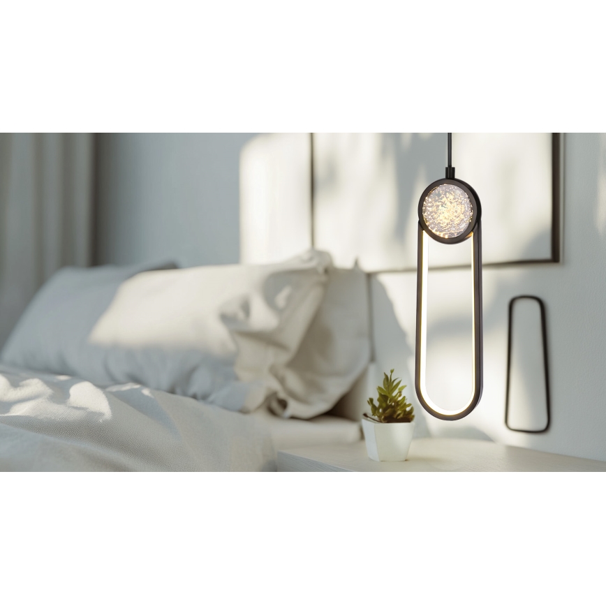 LED Żyrandol na lince LACRIMA LED/15W/230V 3000K czarny