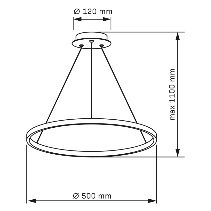 LED Żyrandol na lince LEA LED/20W/230V 4000K śr. 50 cm matowy chrom