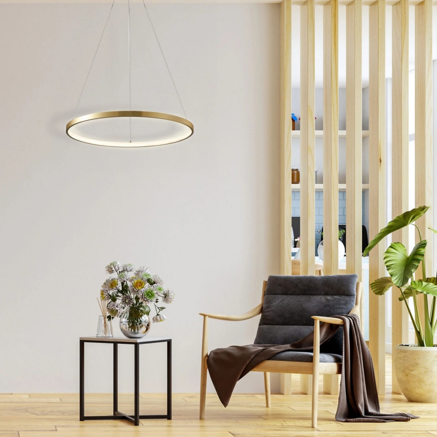 LED Żyrandol na lince LEA LED/20W/230V 4000K śr. 50 cm złoty