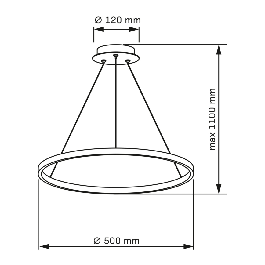 LED Żyrandol na lince LEA LED/20W/230V 4000K śr. 50 cm złoty