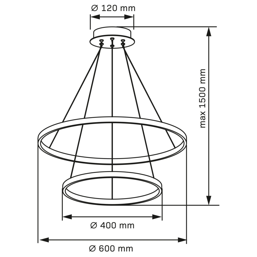 LED Żyrandol na lince LEA LED/35W/230V 4000K śr. 60 cm matowy chrom