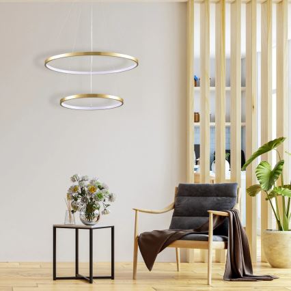 LED Żyrandol na lince LEA LED/35W/230V 4000K śr. 60 cm złoty