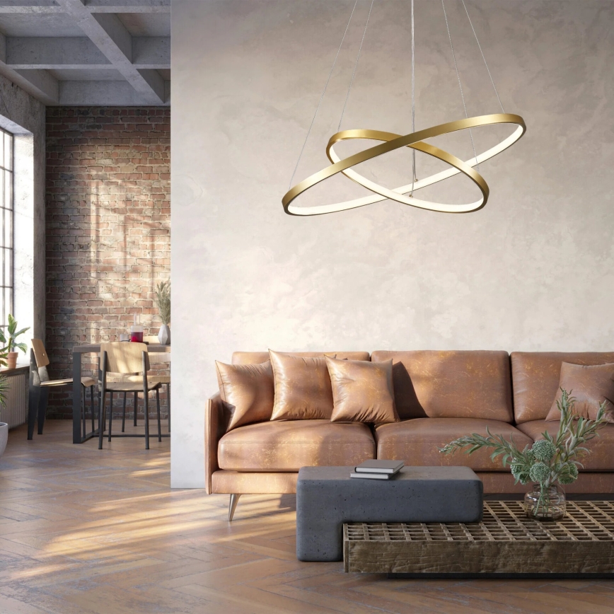 LED Żyrandol na lince LEA LED/35W/230V 4000K śr. 60 cm złoty