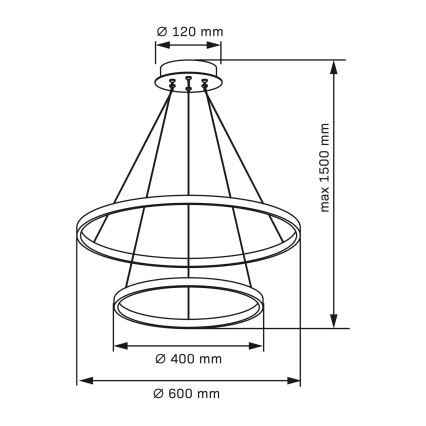 LED Żyrandol na lince LEA LED/35W/230V 4000K śr. 60 cm złoty